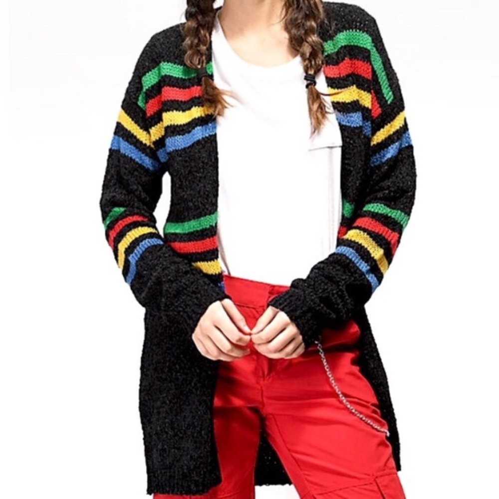 Trillium zumiez retro tv stripes chunky cardigan